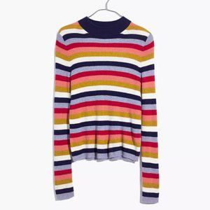 Madewell Mockneck Pullover Sweater in Stripe